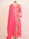 Pink Cotton Kurti With Mirror Work